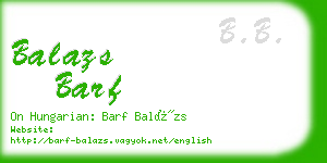 balazs barf business card